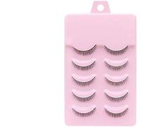 Lot de 5 paires de faux cils courts pour femme - 8 mm - Naturels - Ajustement parfait