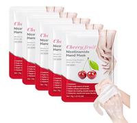 Lot de 5 paires de gants de soin pour les mains, masque pour les mains, extrait de cerise, gants hydratants, adoucissants pour les mains rugueuses, soin des mains, effet lissant la peau, prévention de