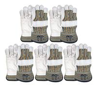 Lot de 5 paires de gants de travail en cuir de vachette Taille 10,5