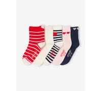 VERTBAUDET Lot de 5 paires de mi-chaussettes coeurs fille Assorties 19/22