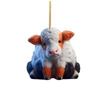 Lot de 5 paires de pendentifs mignons de vache de dessin animé à suspendre pour voiture, décoration d'intérieur, accessoires de décoration d'arbre de Noël, décoration de fenêtre, mur, ferme, animal de