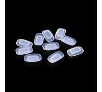 Lot de 5 paires de plaquettes de nez carrées en silicone souple pour lunettes Transparent