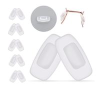 Lot de 5 paires de plaquettes de nez pour lunettes, 14 mm, en silicone souple, antidérapantes, carrées à pousser pour lunettes de soleil, lunettes de lecture