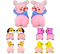 Lot de 5 paires d'étiquettes autocollantes 3D imperméables en forme d'animal pour avec motifs mignons, accessoire pour ordinateur portable, collection amusante pour amis, carnet, planificateur