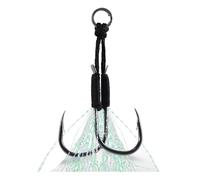 Lot de 5 Paires d'hameçons pêche en Acier à Haute teneur Carbone, Double Paire, Fil barbelé, Accessoires for Plumes, hameçon, gabarit(10 UK)