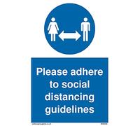 Lot de 5 pancartes avec inscription « Please adherto social distancing Direcelines » 100 x 150 mm A6P