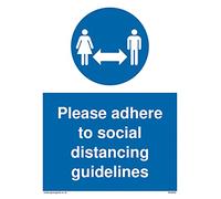 Lot de 5 pancartes avec inscription « Please adherto social distancing Direcelines » 150 x 200 mm A5P