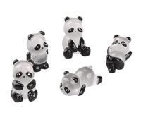 Lot de 5 pandas phosphorescents en résine faits à la main - Mini figurines mignonnes - Décorations d'intérieur à collectionner