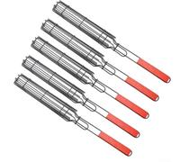 Lot de 5 paniers de barbecue en acier inoxydable avec longues poignées résistantes à la chaleur et couvercle à boucle pour une cuisson contrôlée et une manipulation sûre sur les grillades