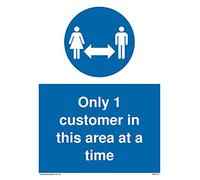 Lot de 5 panneaux A5P avec inscription « Only 1 client in this area at a time » 150 x 200 mm