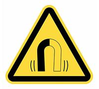 Lot de 5 panneaux adhésifs adhésifs en forme de magnetisme fort de 15 cm autocollants triangle jaune signalisation dangereux (15 cm, magnétisme fort)