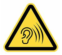 Lot de 5 panneaux adhésifs adhésifs pour avertissement Risque Bruit intense de 15 cm Autocollant triangulaire jaune signalisation dangereuse (15 cm, bruit intense)