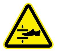 Lot de 5 panneaux adhésifs de 15 cm autocollants triangle jaune signalisation dangereuse (15 cm, apport pied)