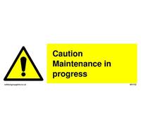 Lot de 5 panneaux « Caution Maintenance In Progress » - 150 x 50 mm - L15