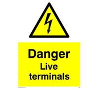 Lot de 5 panneaux Danger Live Terminals - 150 x 200 mm - A5P