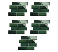 Lot de 5 panneaux de papier peint effet brique 3D autocollants imperméables et résistants à la chaleur pour décoration murale de cuisine, salle de bain, texture rouge rustique, 29,5 x 21,5 cm (A)