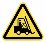 Lot de 5 panneaux de signalisation dangereux pour machines de 15 cm - Autocollant triangulaire jaune - 15 cm - Passage des machines