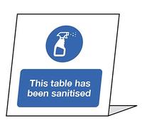 Lot de 5 panneaux de table Sanitised 100 x 100 mm