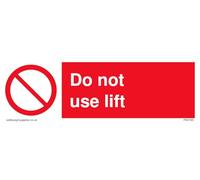 Lot de 5 panneaux « Do not use lift with interdiction » - 150 x 50 mm - L15