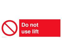 Lot de 5 panneaux « Do not use lift with interdiction » - 300 x 100 mm - L31