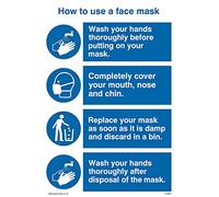 Lot de 5 panneaux « How to use a face mask » - 100 x 150 mm - A6P