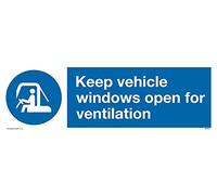 Lot de 5 panneaux « Keep Vehicle Window Open for Ventilation » avec symbole obligatoire - 300 x 100 mm - L31