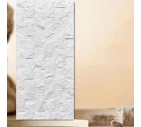 Lot de 5 panneaux muraux 3D aspect pierre, revêtement mural en polyuréthane pour intérieur et extérieur, résistant à l'eau et à l'humidité pour la maison et le bureau (blanc, 5 pièces)