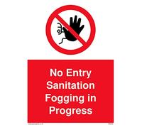Lot de 5 panneaux « No Entry Sanitation Fog in progress » 150 x 200 mm A5P