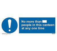 Lot de 5 panneaux « No more than xxx people in this canteen at any one time » 150 x 50 mm - L15