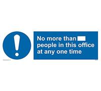 Lot de 5 panneaux « No more than xxx people in this office at any one time » - 300 x 100 mm - L31