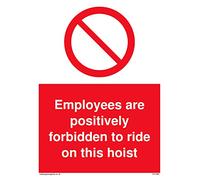 Lot de 5 panneaux « No Riding On Hoist » - 150 x 200 mm - A5P
