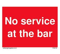 Lot de 5 panneaux « No service at the bar » - 100 x 75 mm - A7L
