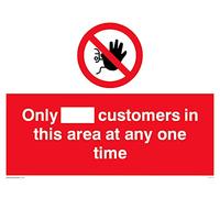 Lot de 5 panneaux « Only [] clients in this area at any one time » - 200 x 150 mm - A5L