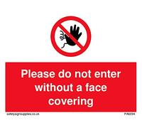 Lot de 5 panneaux « Please do not enter without a face covering » - 100 x 75 mm - A7L