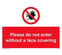 Lot de 5 panneaux « Please do not enter without a face covering » - 200 x 150 mm - A5L