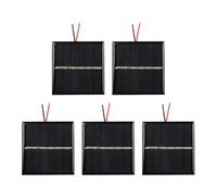 Lot de 5 panneaux solaires en polysilicium photovoltaïque avec revêtement époxy imperméable et résistant aux acides Noir 54 x 54 mm 0,45 W 3 V