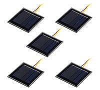 Lot de 5 panneaux solaires photovoltaïques 2 V 100 mA avec fils - Plaque époxy - 54 mm x 54 mm