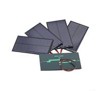 Lot de 5 panneaux solaires polycristallins 5,5 V 200 mA avec fils de 15 cm - Kit de cellules photovoltaïques de 110 x 80 mm pour projets solaires de bricolage, expériences scientifiques et S