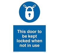 Lot de 5 panneaux « This Door To Be Kept Locked When Not Use » - 100 x 150 mm - A6P