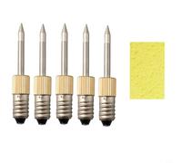 Lot de 5 pannes à souder E10 - Interface en cuivre et acier - Réutilisables - Pour fer à souder électrique - Idéaux pour les soudures par points, à tirer et à souder et étamer - Argenté/doré - Environ