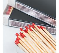 Lot de 5 paquets de 55 allumettes extra longues XXL + aimant pour tableau - Allumettes à pipe - Allumettes à charbon - Allumettes à charbon pour cheminée, laine d'allumage, laine de bois et poêle