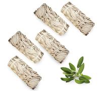 Lot de 5 paquets d'encens à la sauge blanche - 100 % naturel et purifiant - Bâton de sauge blanche - Séché - Pour rituels spirituels et énergétiques