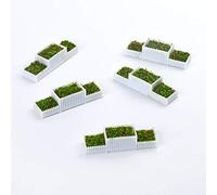 Lot de 5 parterres de fleurs en plastique HO 1:100 pour parking, rue et train