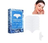 Lot de 5 patchs anti-rides au collagène et à la vitamine E pour homme et femme, traitement du visage de nuit pour lisser les lignes du front et les lignes du sourire, réutilisables et