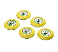 Lot de 5 patins de ponçage de 7,6 cm, filetage M6 pour ponceuse à air, support en caoutchouc souple, 75 mm, tampon de polissage pour restauration de peinture automobile