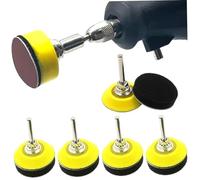 Lot de 5 patins de ponçage fixation ponçage à crochet et boucle 5 1 cm avec tige 1/4" couche mousse souple pour le tr