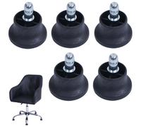 lot de 5 patins de sol HWC-K72 au lieu de roulettes - stabilité fixe pour chaise de bureau/de salle à manger, patins de pied, Ø 11mm noir