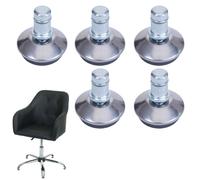 lot de 5 patins de sol HWC-K74 au lieu de roulettes - stabilité ferme pour chaise de bureau/de salle à manger, patins de pied, Ø 11mm ~ argenté