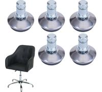 Lot De 5 Patins De Sol Hwc-K74 Au Lieu De Roulettes - Pied Fixe Pour Chaise De Bureau/De Salle À Manger, Patins, Ø 11mm Argenté Multicolore