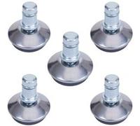 Lot de 5 patins de sol MENDLER HWC-K74 chaise de bureau/de salle à manger Ø 11mm argent Gris